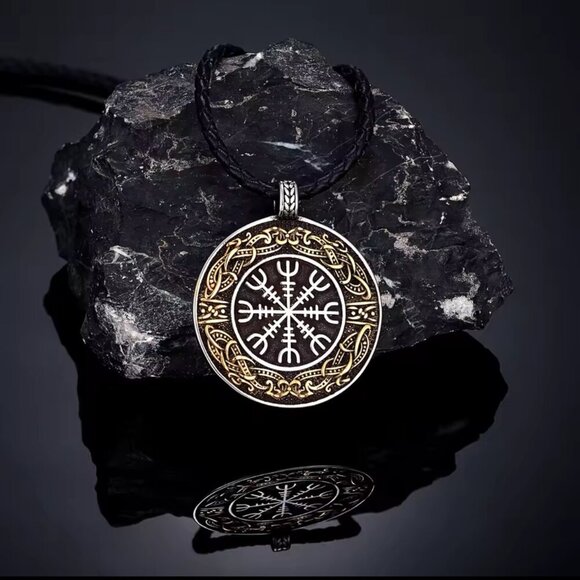 Vegvisir Compass Viking Rune Pendant - Stainless Steel #1527 - Picture 5 of 8